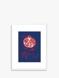 EAST END PRINTS Anek 'Indigo Pomegranate' Wood Framed Print