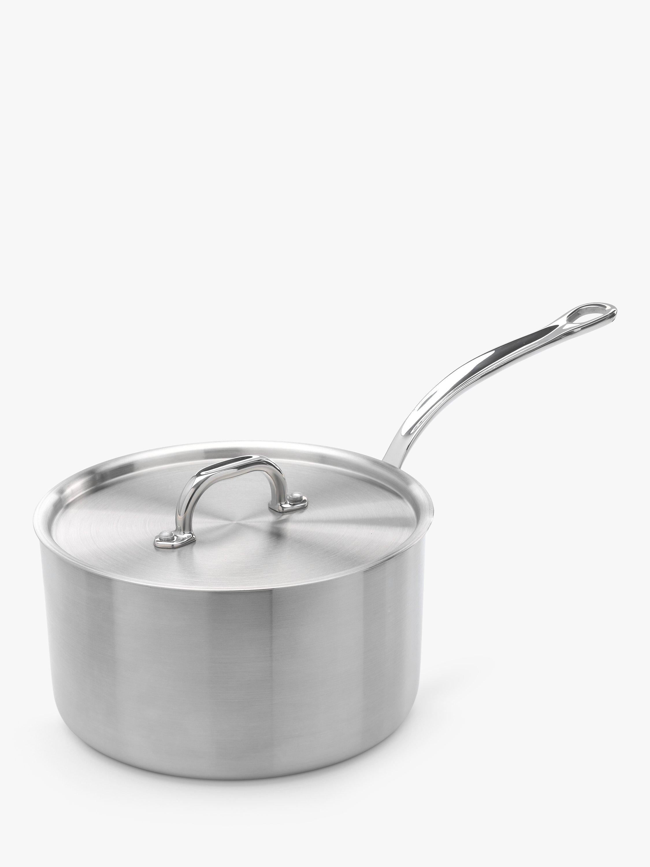 Samuel Groves tri-ply stainless steel saucepan with lid 20cm (British brand)