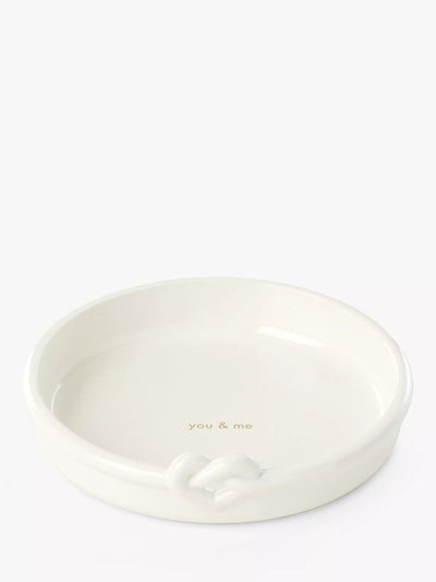 John Lewis Heart Knot Ring Dish with 'You & Me' Message- Buy online at McGrocer