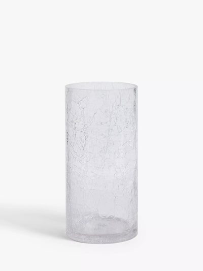 John Lewis John Lewis ANYDAY Crackle Cylinder Vase Clear H25cm- Buy online at McGrocer
