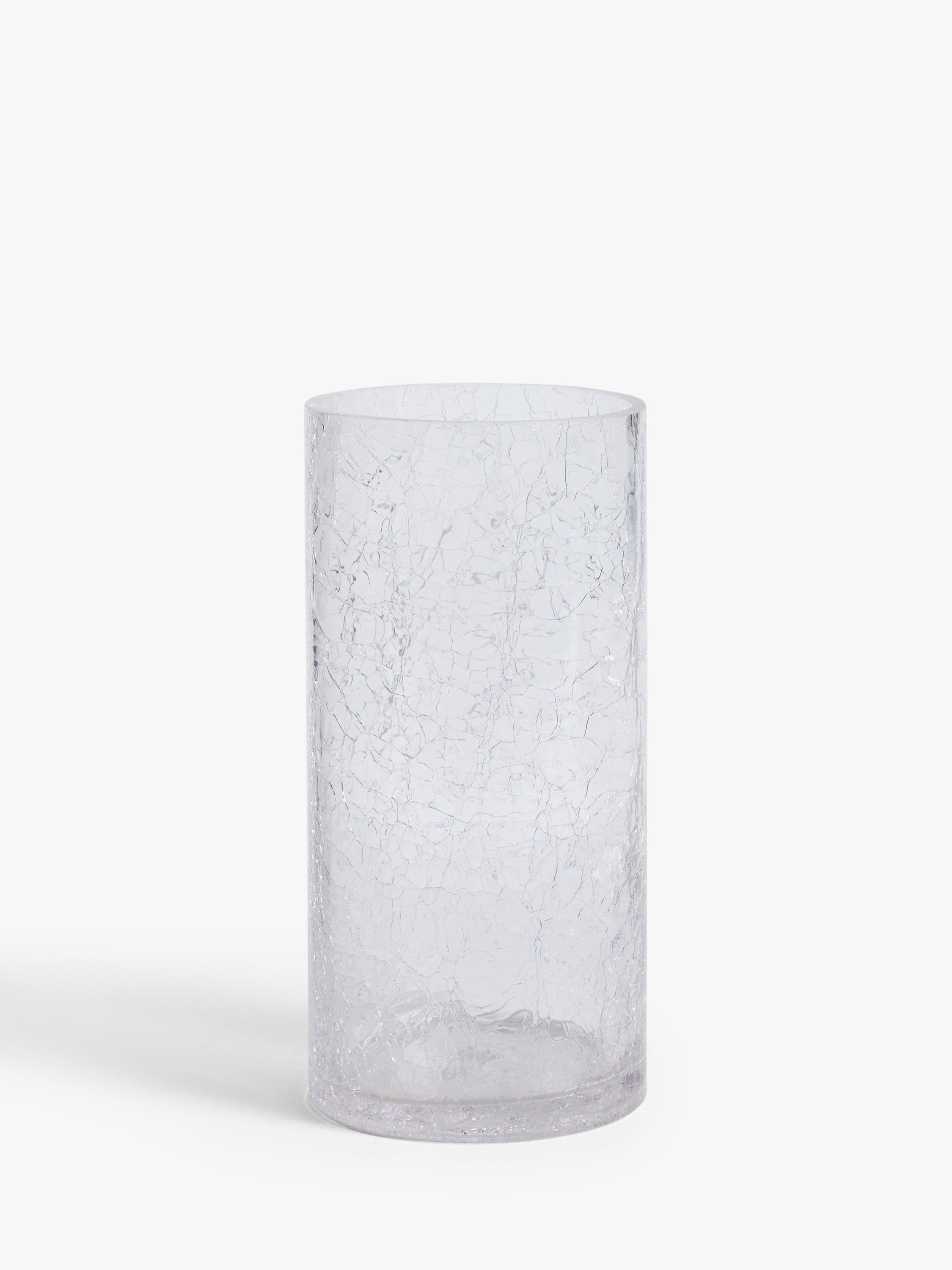 John Lewis ANYDAY Crackle Cylinder Vase Clear, UK version