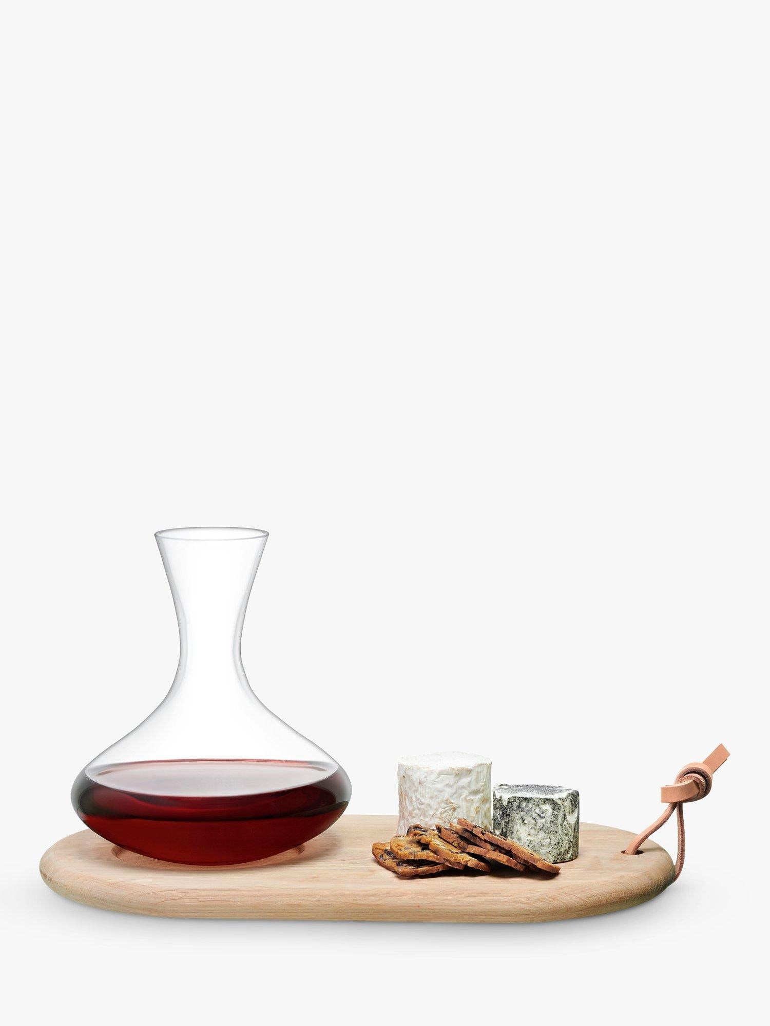 LSA International glass carafe and cheese board set, UK version