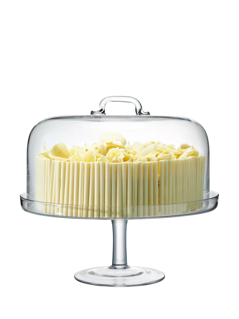 LSA International clear glass domed cake stand 34.5cm (British brand)