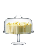 LSA International clear glass domed cake stand 34.5cm (British brand)