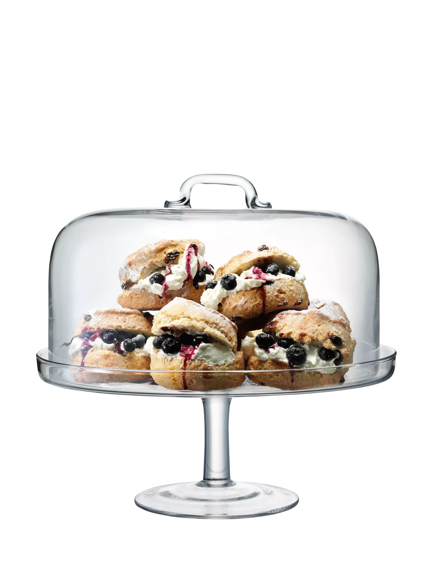 LSA International clear glass domed cake stand 34.5cm (British brand)