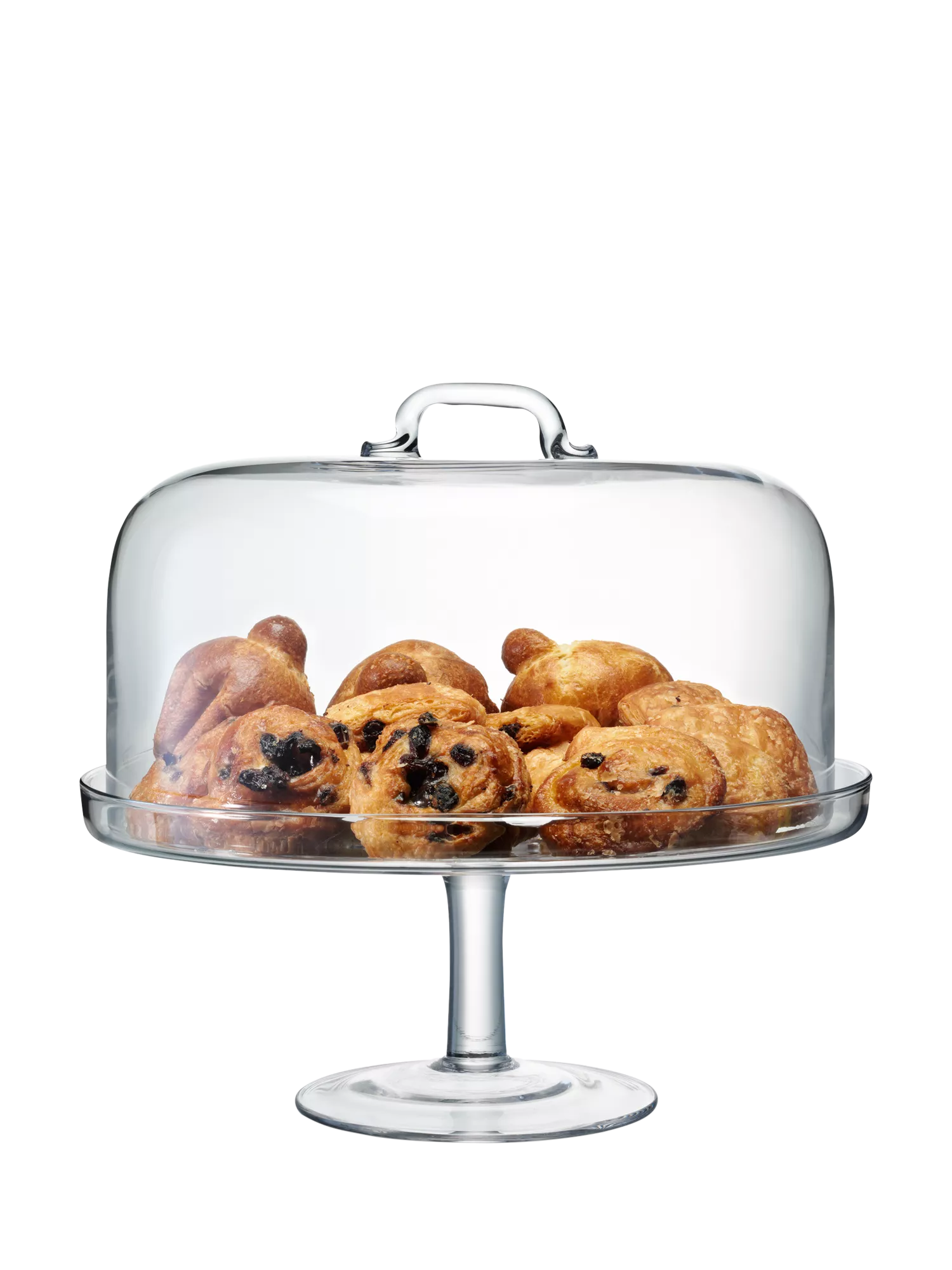 LSA International clear glass domed cake stand 34.5cm (British brand)