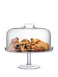 LSA International clear glass domed cake stand 34.5cm (British brand)