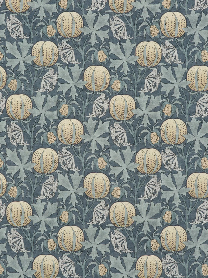 GP & J Baker Pumpkins Furnishing Fabric, Indigo