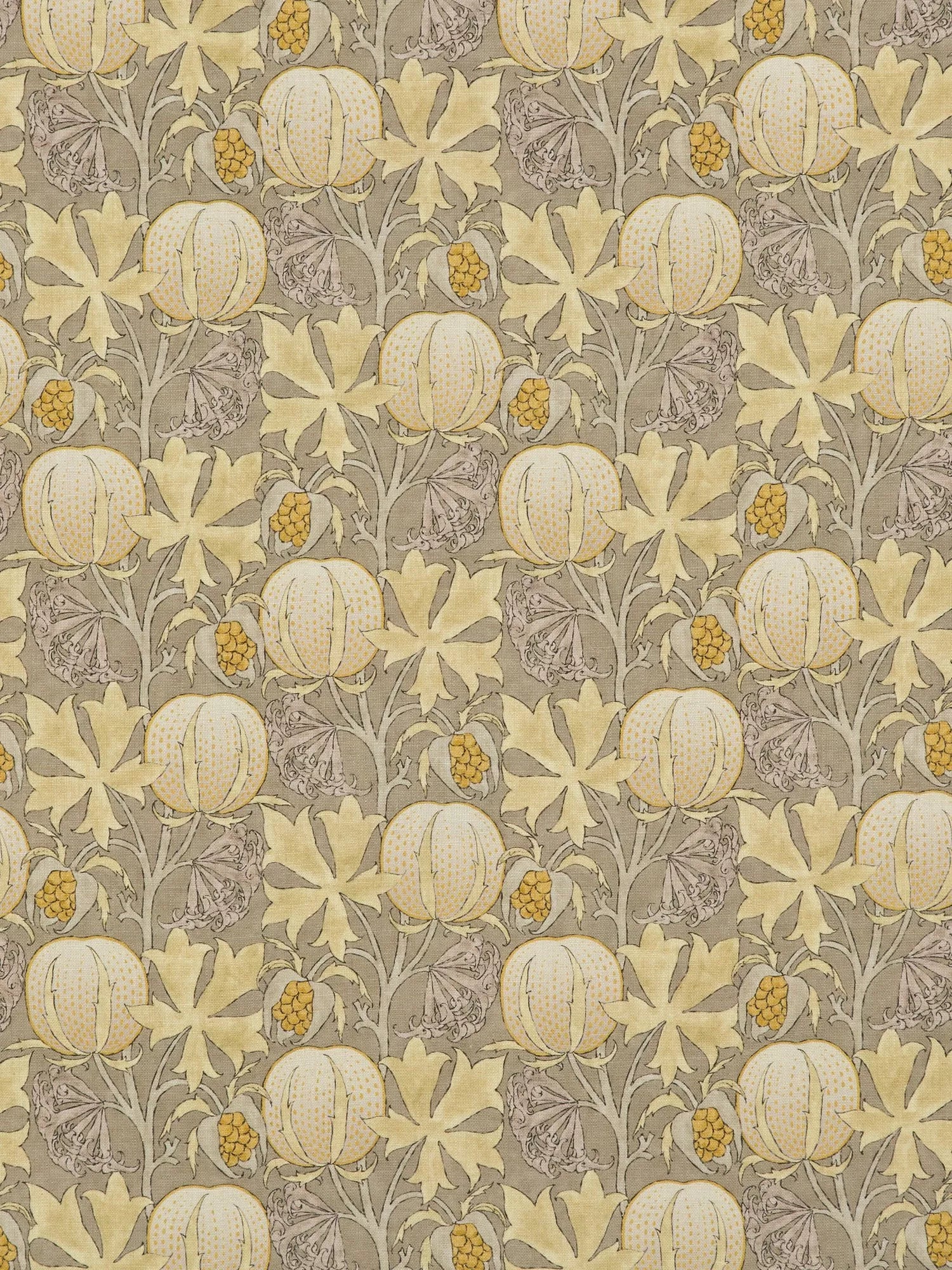 GP & J Baker Pumpkins Furnishing Fabric, Grey/Ochre