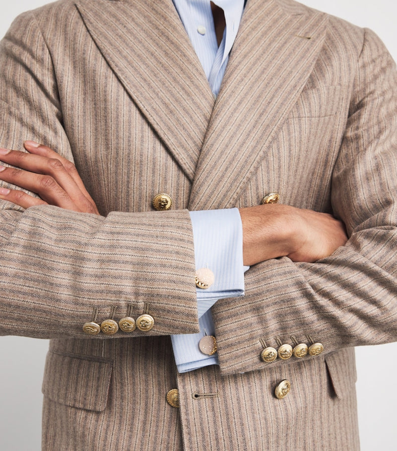 Tateossian rose gold and white agate cufflinks, UK version