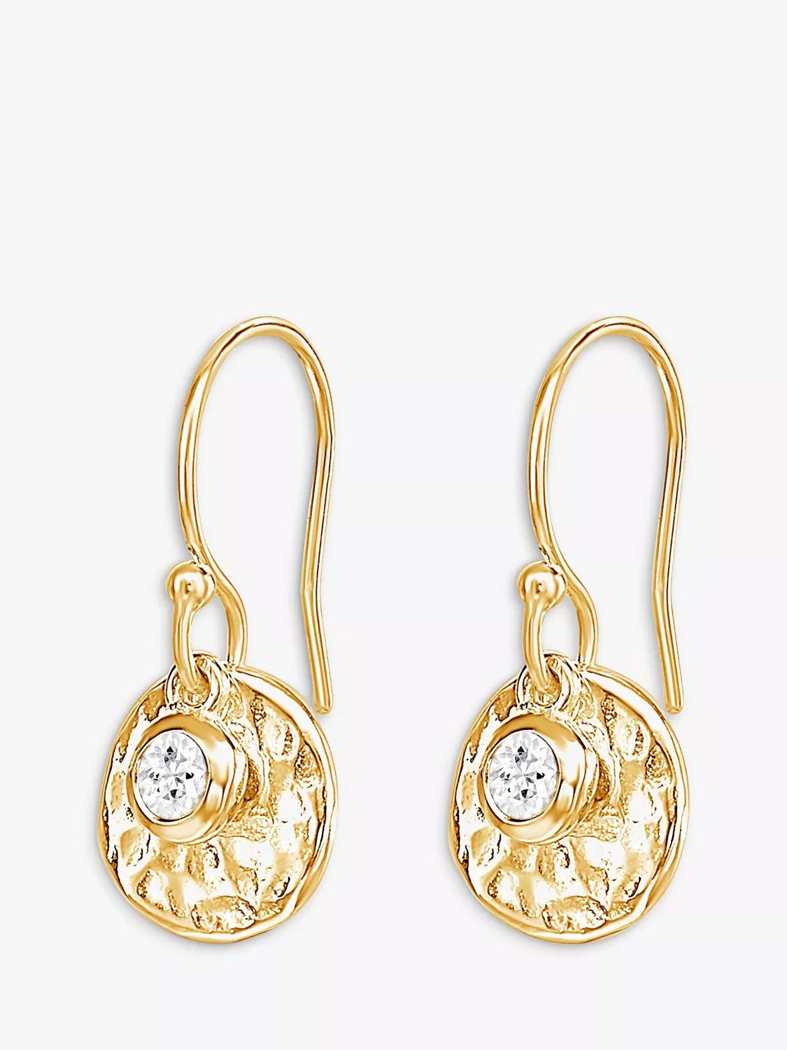 Dower & Hall Textured Round Charm and Sapphire Twinkle Drop Earrings
