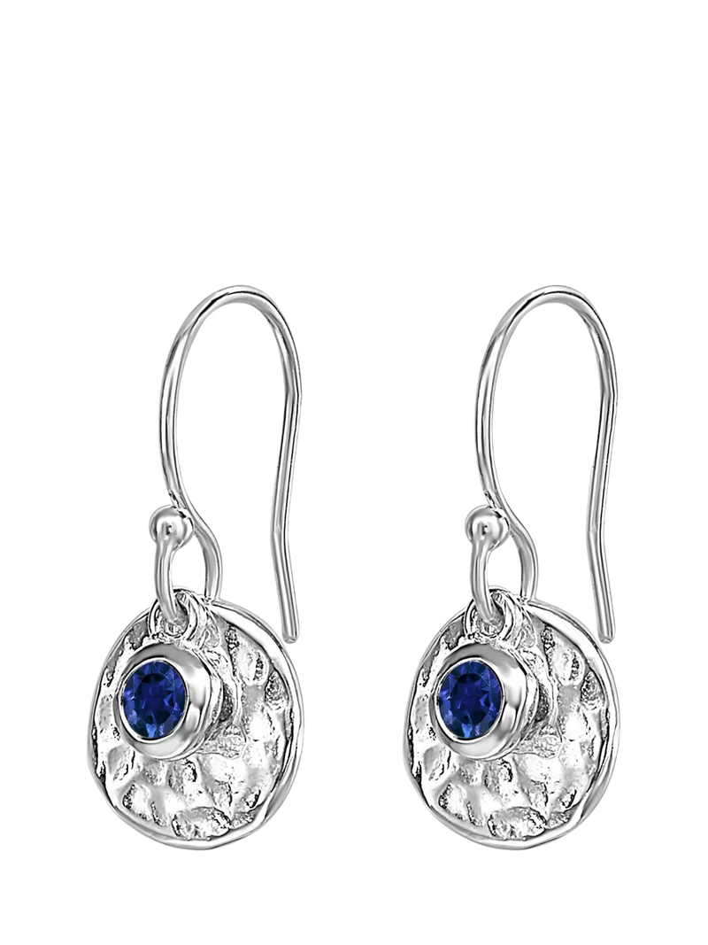 Dower & Hall sapphire drop earrings sterling silver - British product