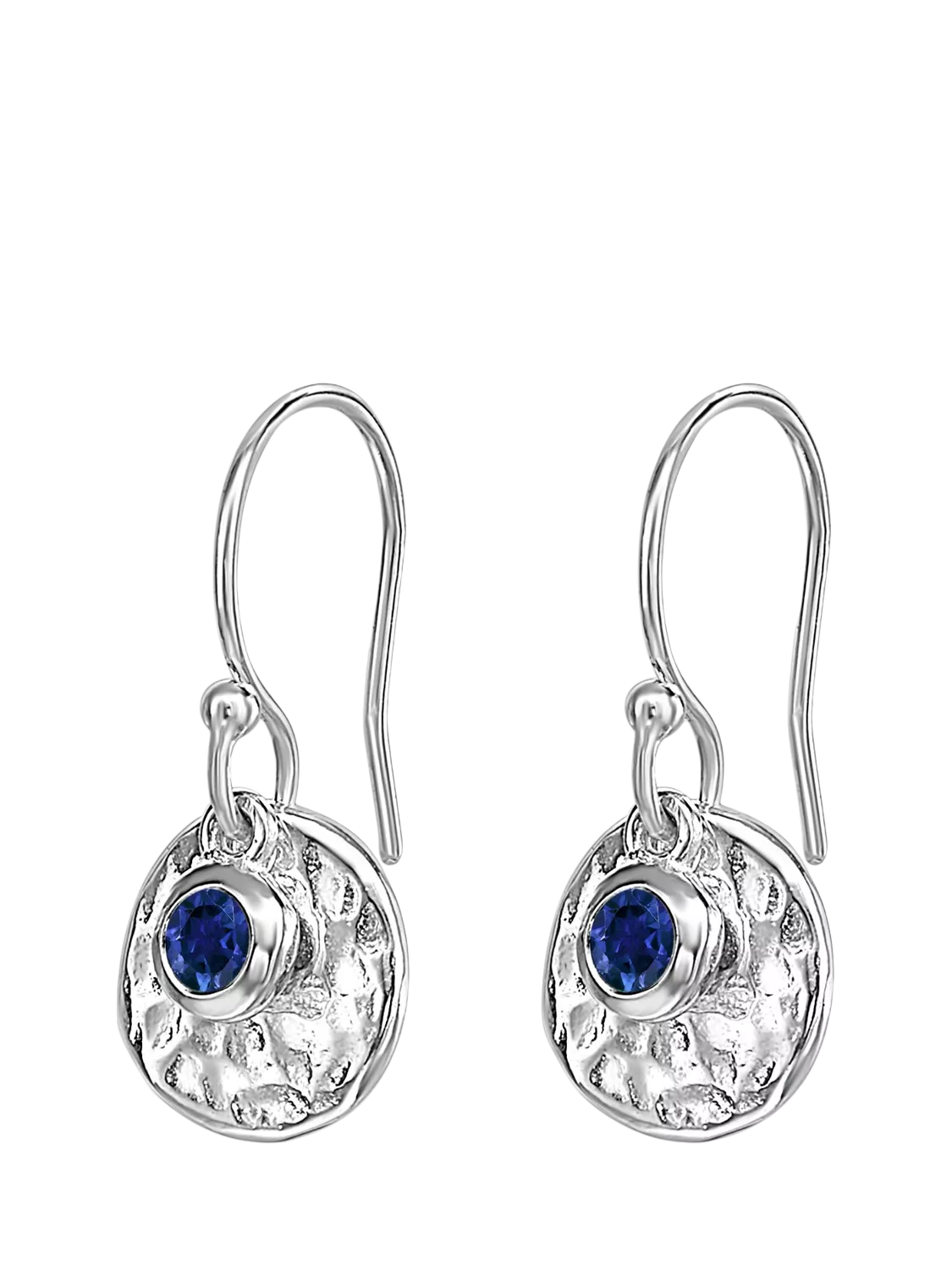 Dower & Hall sapphire drop earrings sterling silver - British product