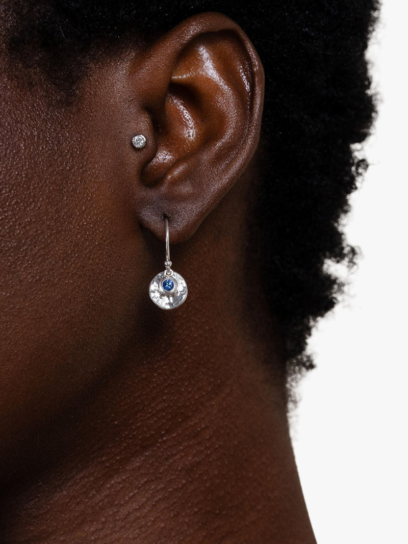 Dower & Hall sapphire drop earrings sterling silver - British product