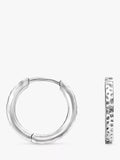 Dower & Hall Large Hammered Story Hoop Earrings 1.5cm