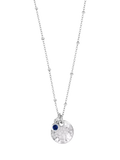 Dower & Hall Textured Round Charm and Sapphire Twinkle Pendant Necklace, 46cm