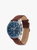 Tommy Hilfiger men's chronograph watch 44mm leather strap, imported from the UK