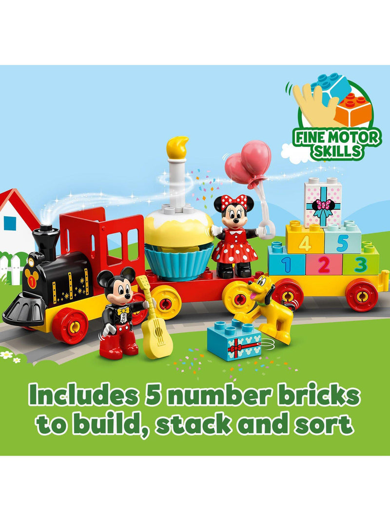 LEGO DUPLO Mickey & Minnie Birthday Train toy set for ages 24 months and up, UK version