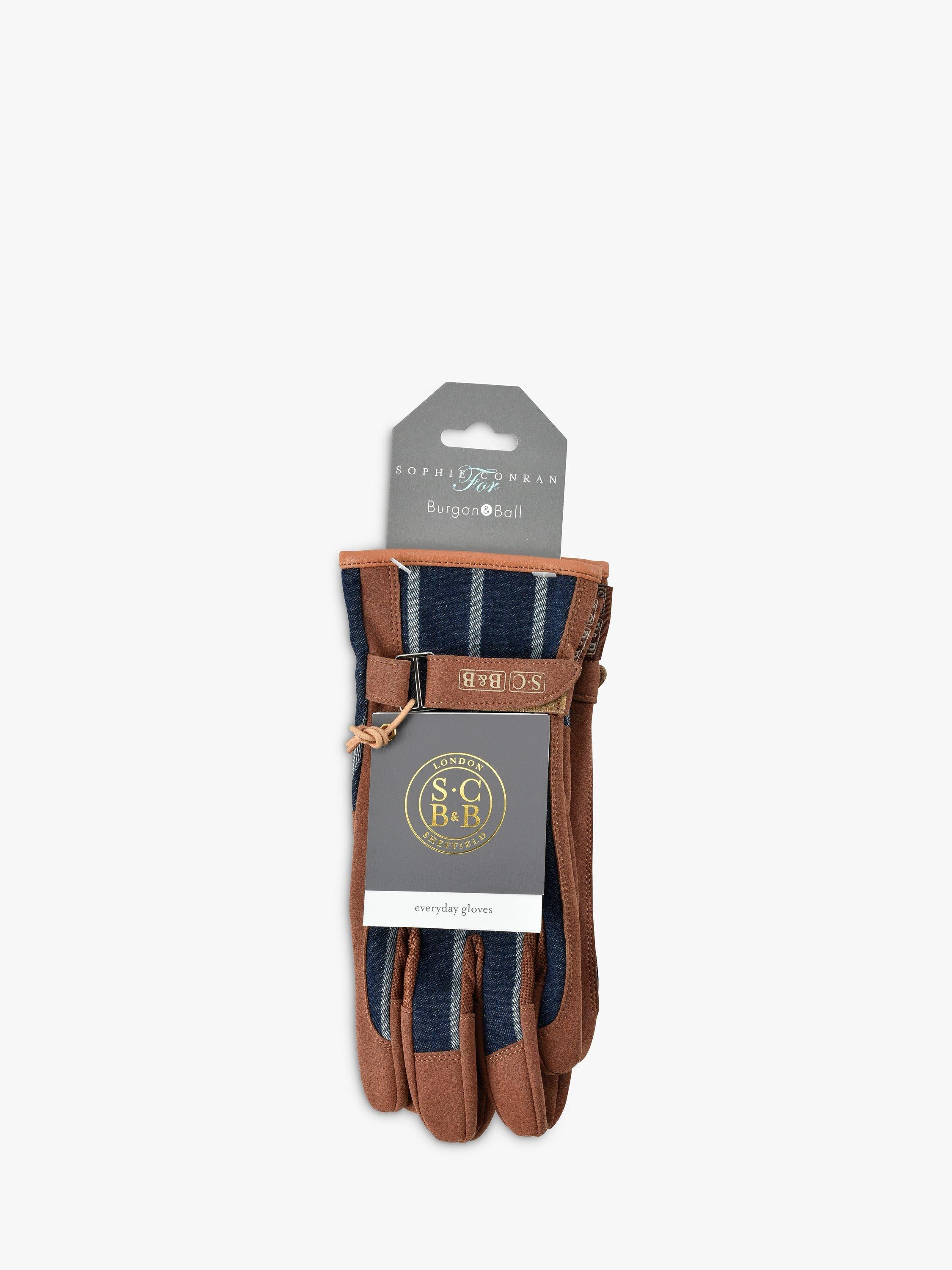 Sophie Conran garden gloves with leather trim (British brand)