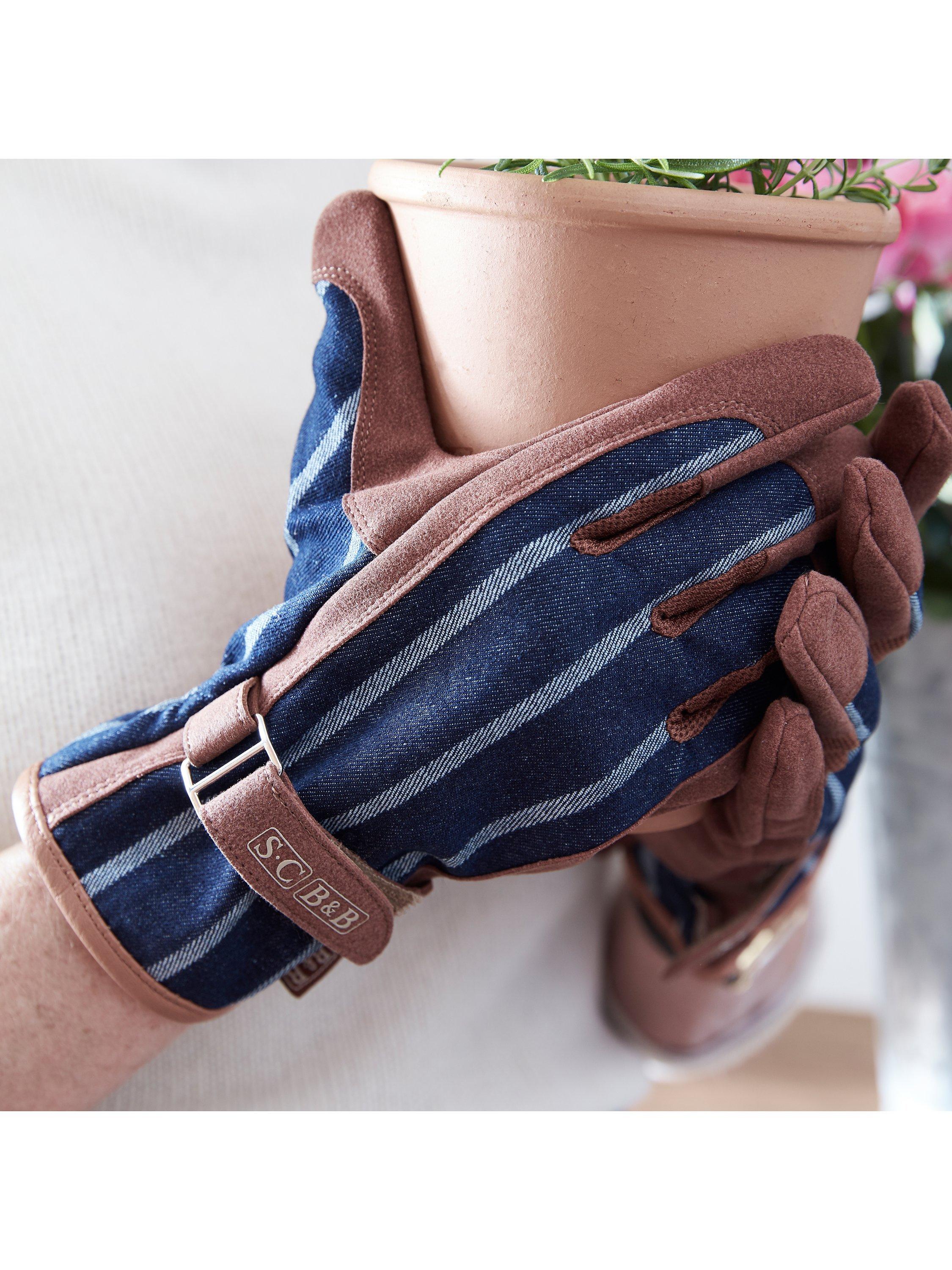 Sophie Conran garden gloves with leather trim (British brand)