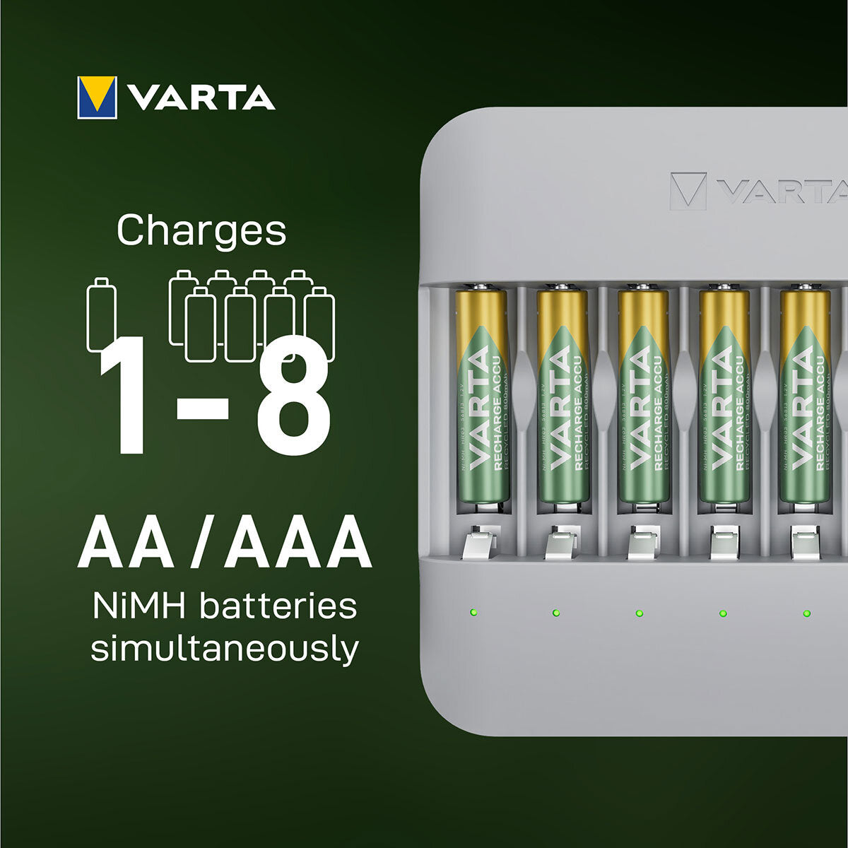 Varta Eco Charger Kit including 8xAA & 8xAAA Rechargeable Batteries GOODS Costco UK