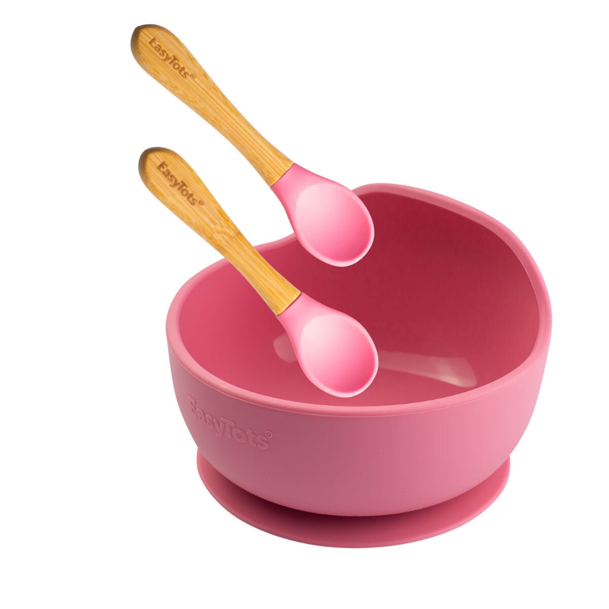 EasyTots suction bowl with bamboo spoons 11cm (British brand)