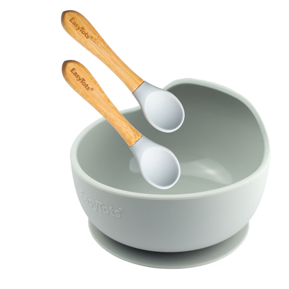 EasyTots suction bowl with bamboo spoons 11cm (British brand)