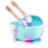 EasyTots suction bowl with bamboo spoons 11cm (British brand)