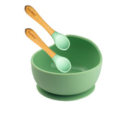 EasyTots suction bowl with bamboo spoons 11cm (British brand)