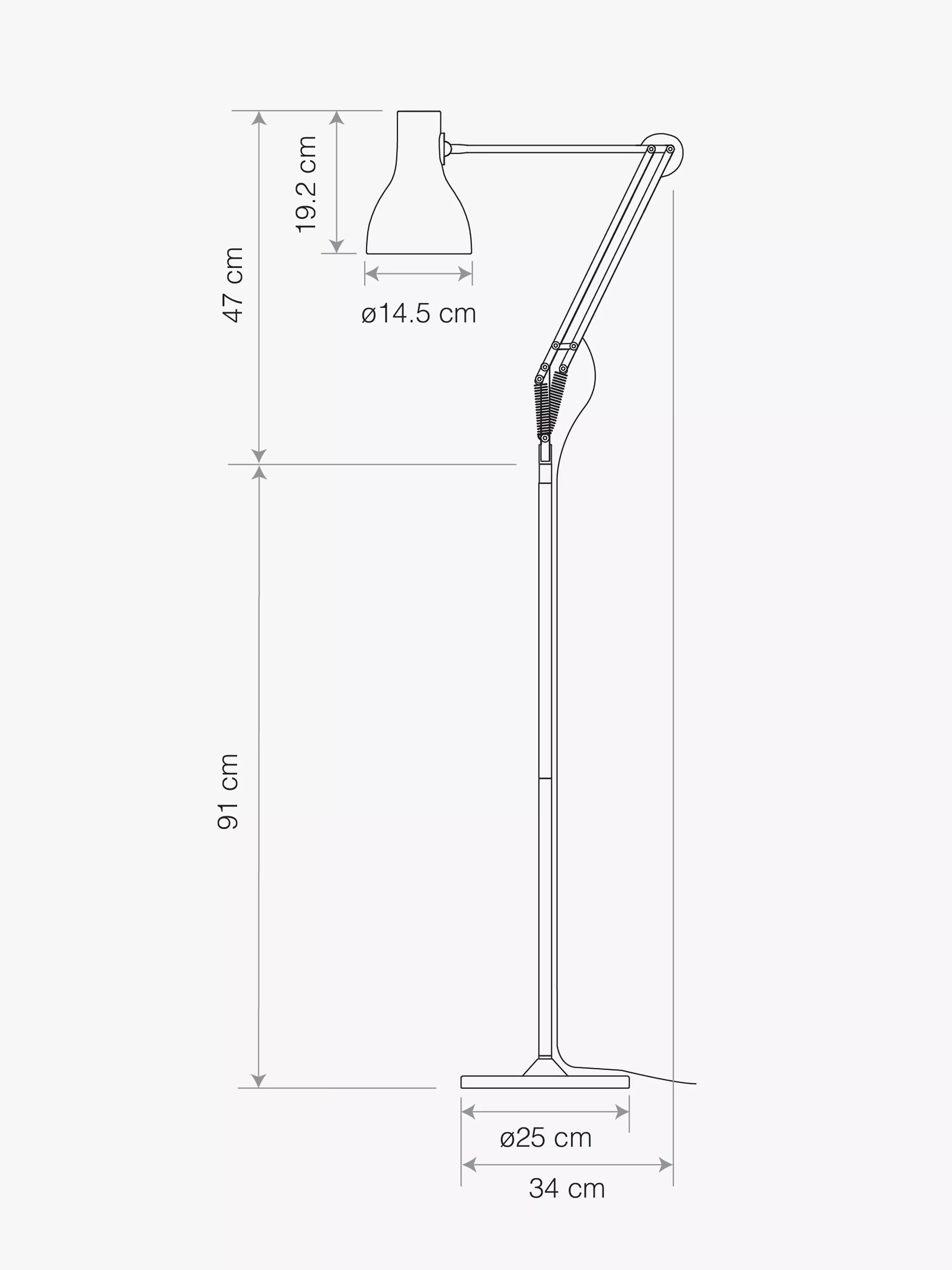 Anglepoise floor lamp Slate Grey large, UK version