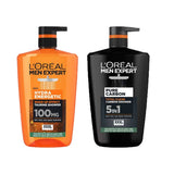 L'Oreal Men Expert Carbon and Hydra Energetic Shower Gel Twin Pack 2 Litres Each, UK version