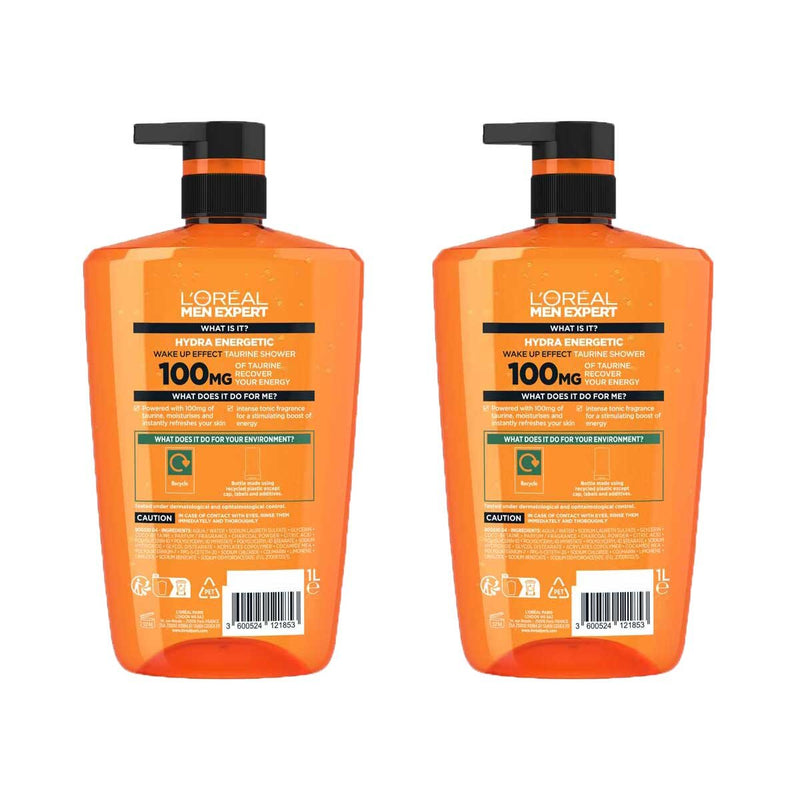 Loreal men's hydra energetic shower gel 2-pack 1L each, UK version