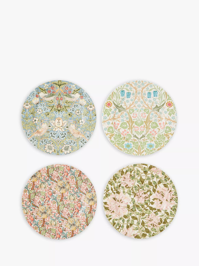 Morris & Co. Spode cake plates multi design 21.5cm set of 4, imported from the UK