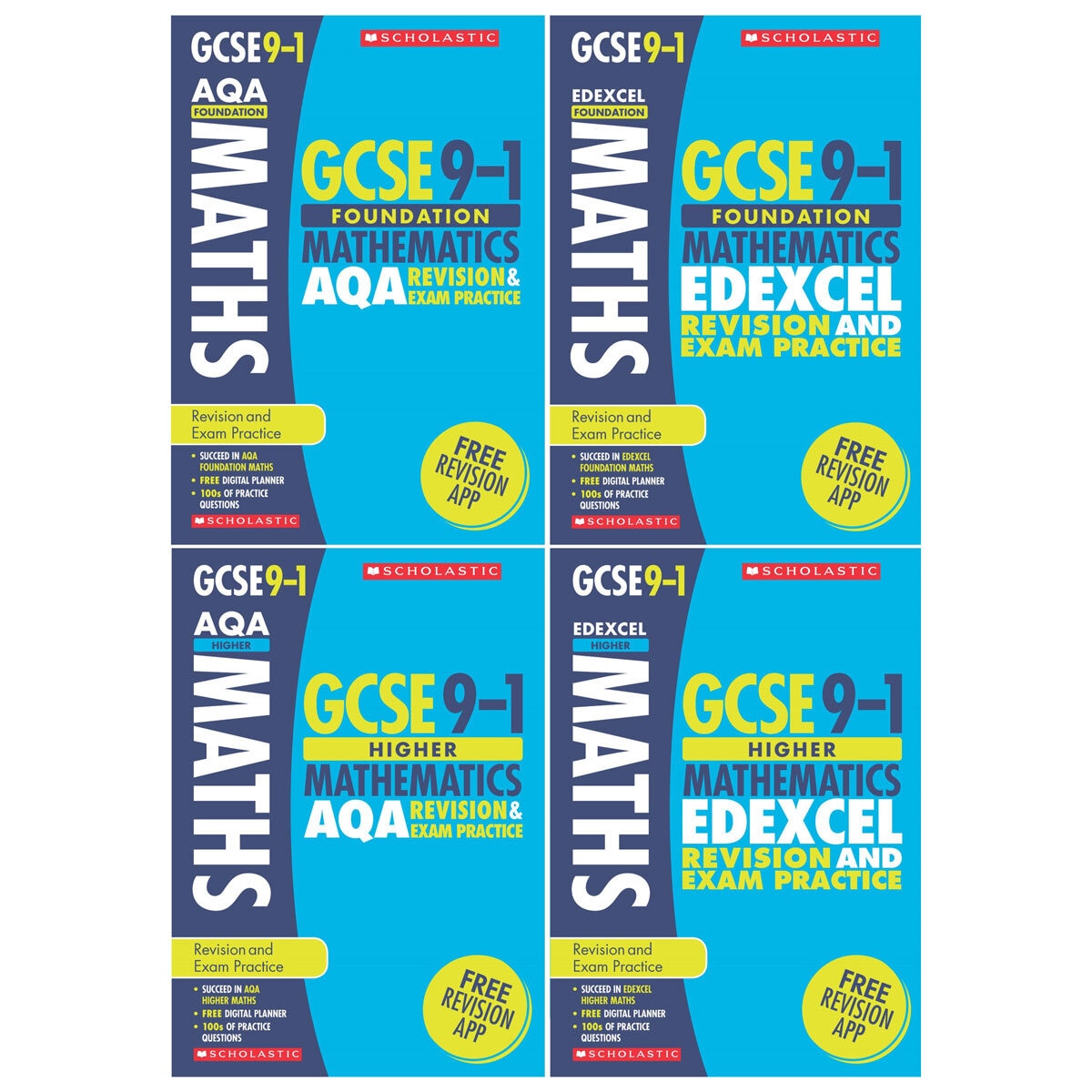 Scholastic GCSE Maths revision guide and exam practice workbook (British brand)