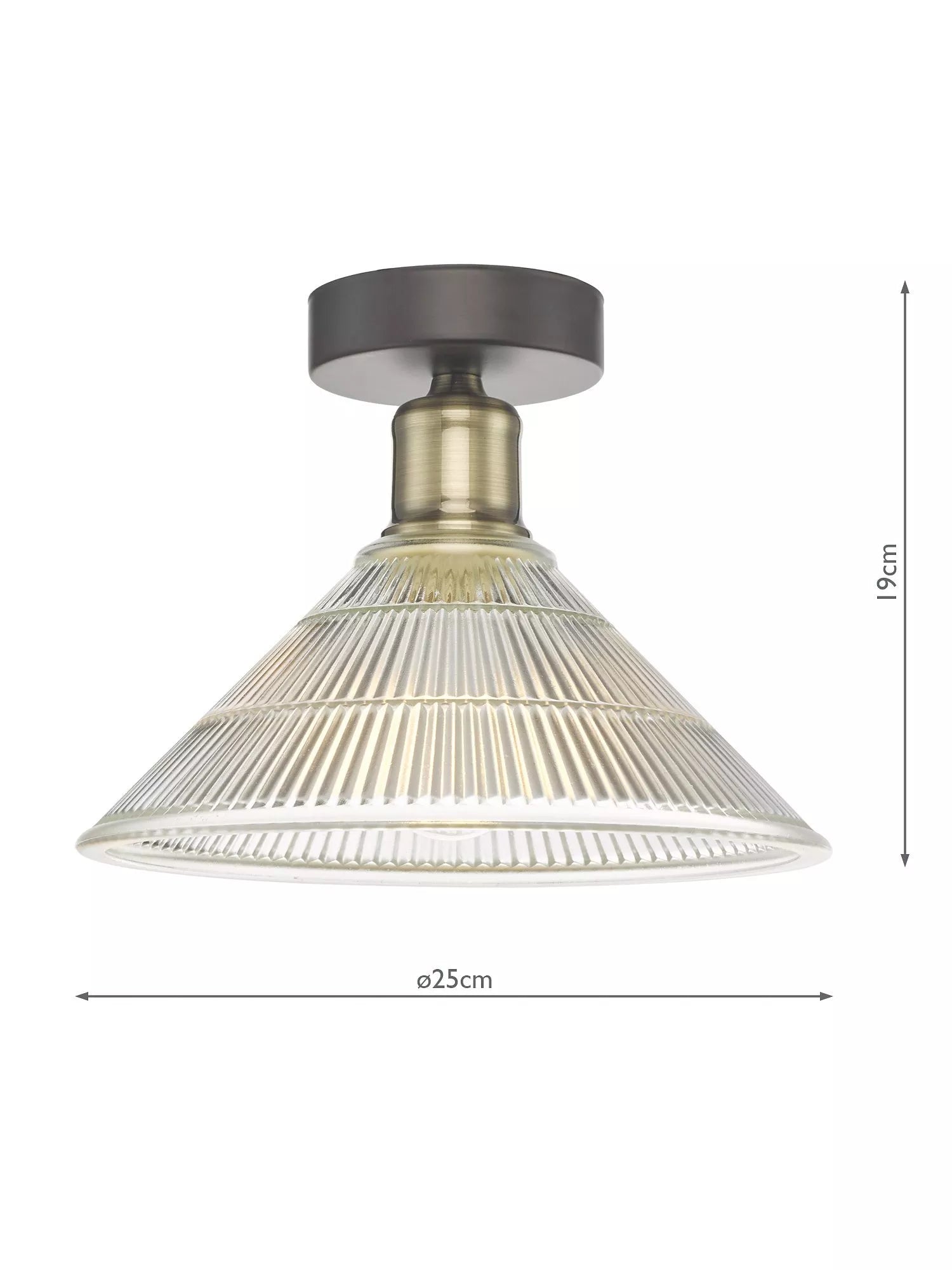 Där Boyd semi-flush prismatic glass ceiling light (British brand)
