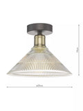 Där Boyd semi-flush prismatic glass ceiling light (British brand)