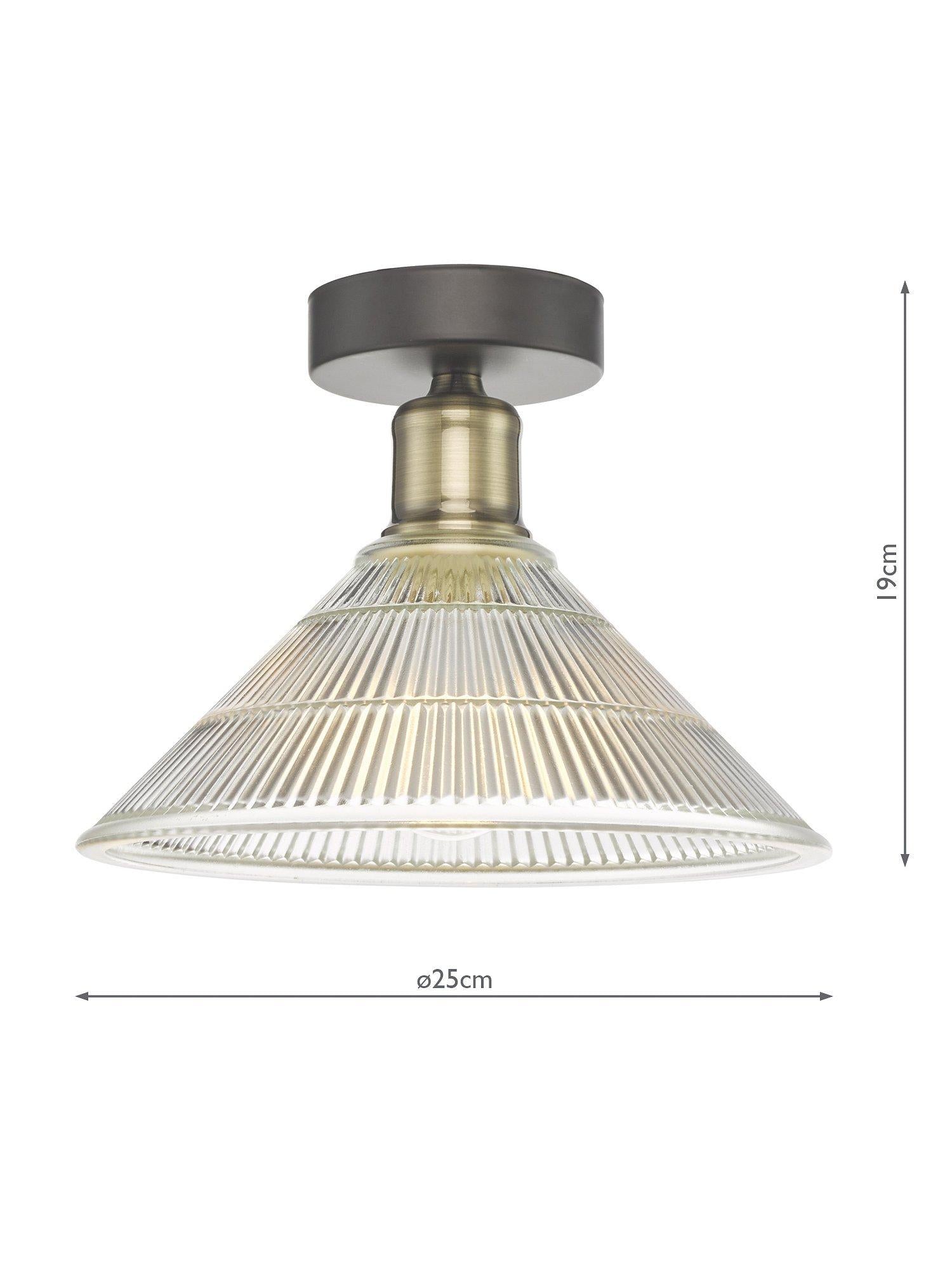 Där Boyd semi-flush prismatic glass ceiling light (British brand)