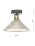 Där Boyd semi-flush prismatic glass ceiling light (British brand)