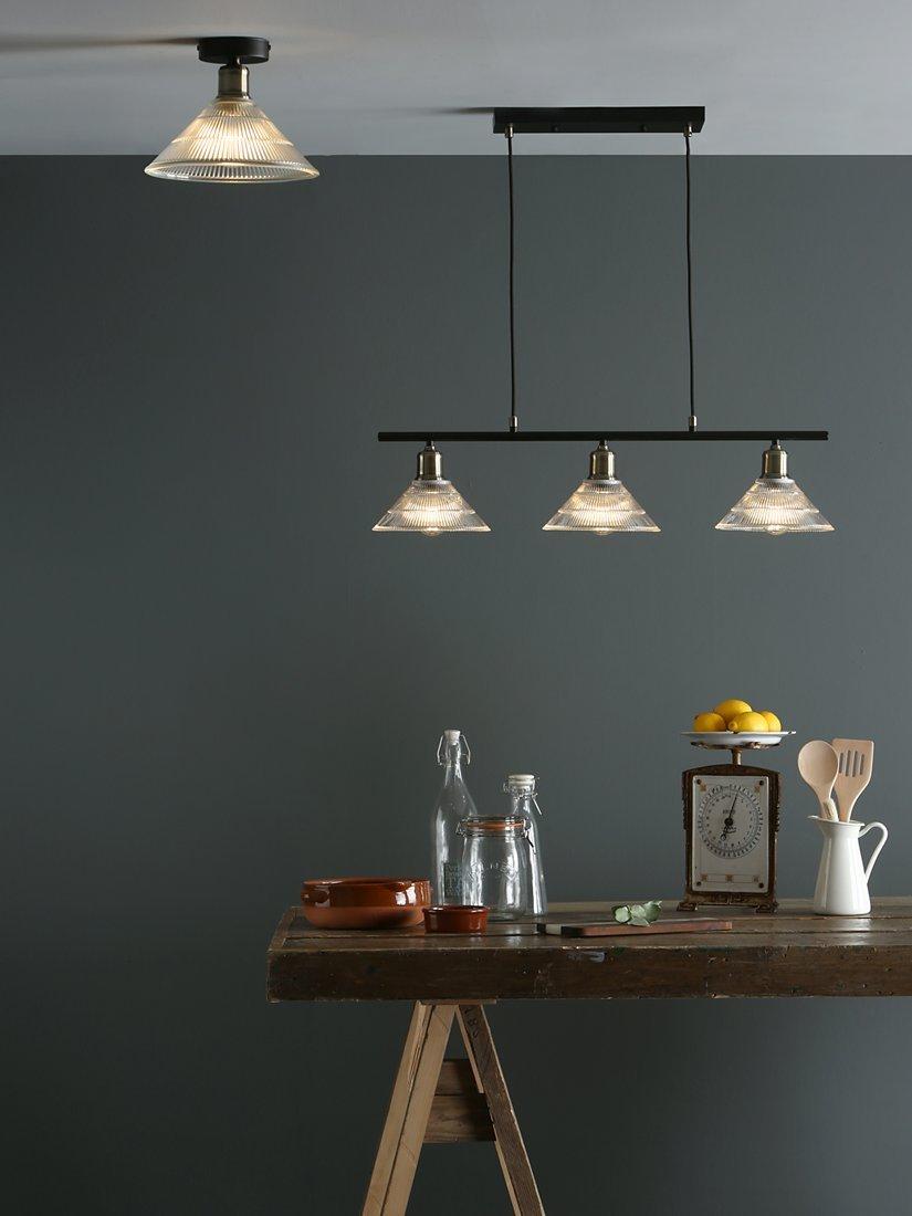 Där Boyd semi-flush prismatic glass ceiling light (British brand)