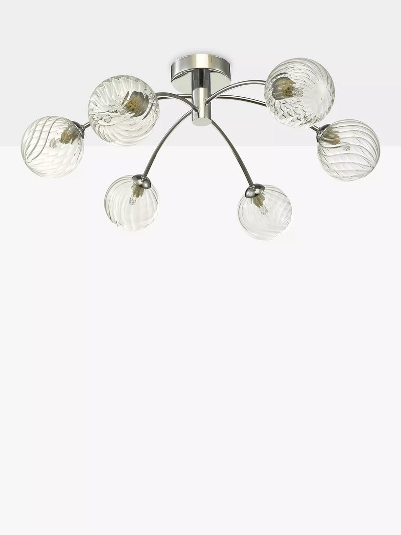Där Izzy twisted glass ceiling light clear polished chrome - British product