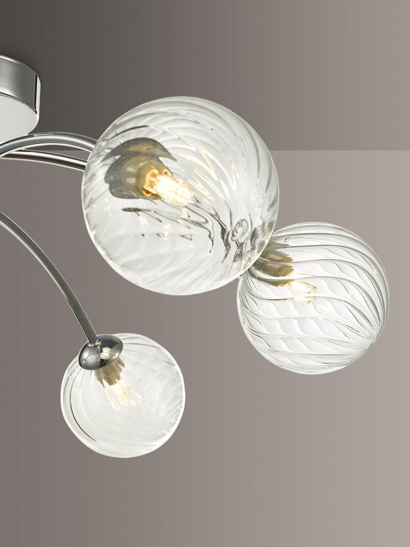 Där Izzy twisted glass ceiling light clear polished chrome - British product
