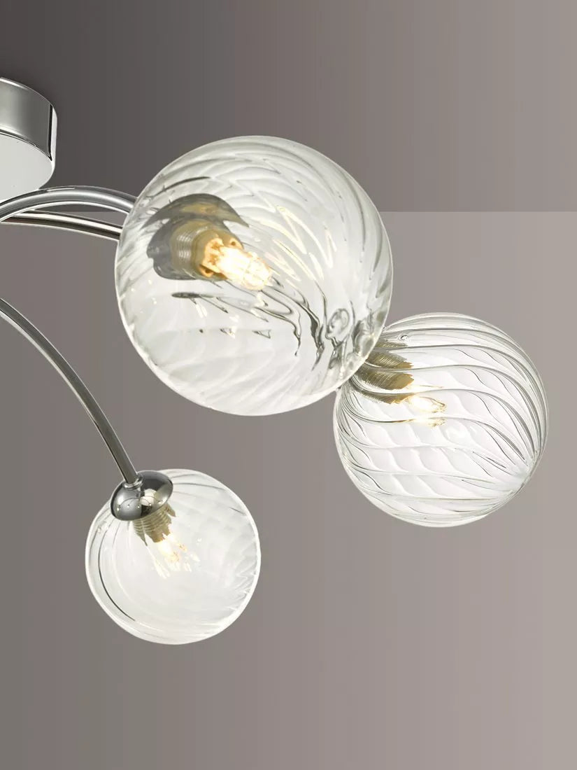 Där Izzy twisted glass ceiling light clear polished chrome - British product