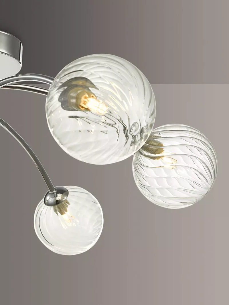 Där Izzy twisted glass ceiling light clear polished chrome - British product