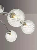 Där Izzy twisted glass ceiling light clear polished chrome - British product