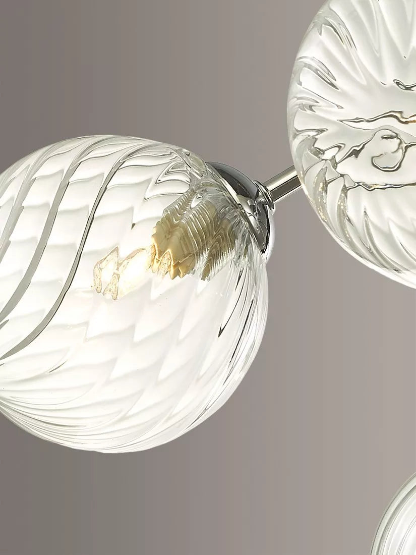Där Izzy twisted glass ceiling light clear polished chrome - British product