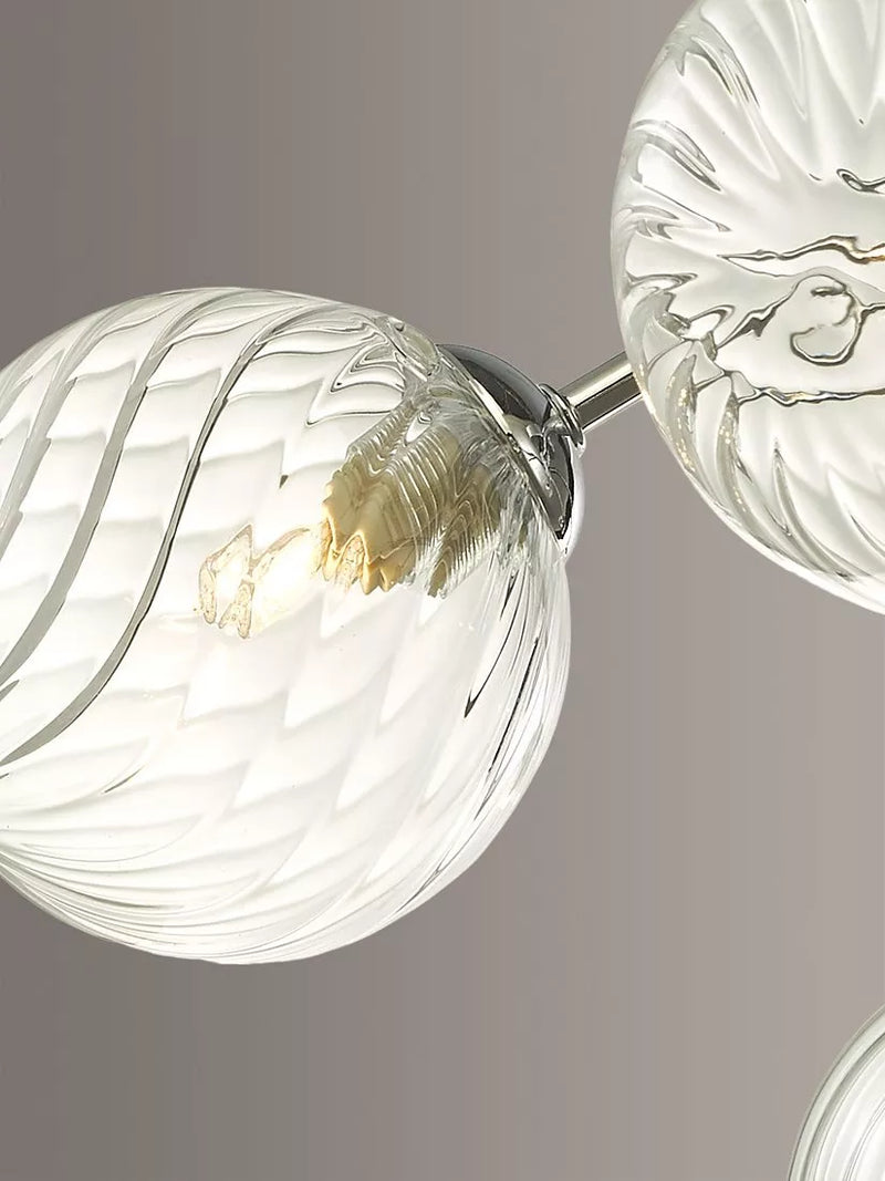 Där Izzy twisted glass ceiling light clear polished chrome - British product