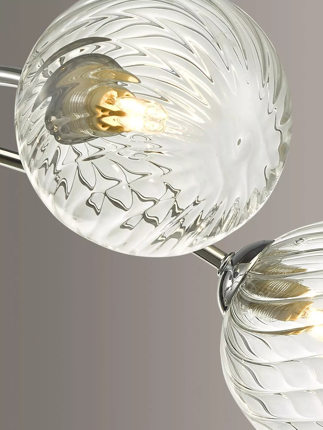 Där Izzy twisted glass ceiling light clear polished chrome - British product