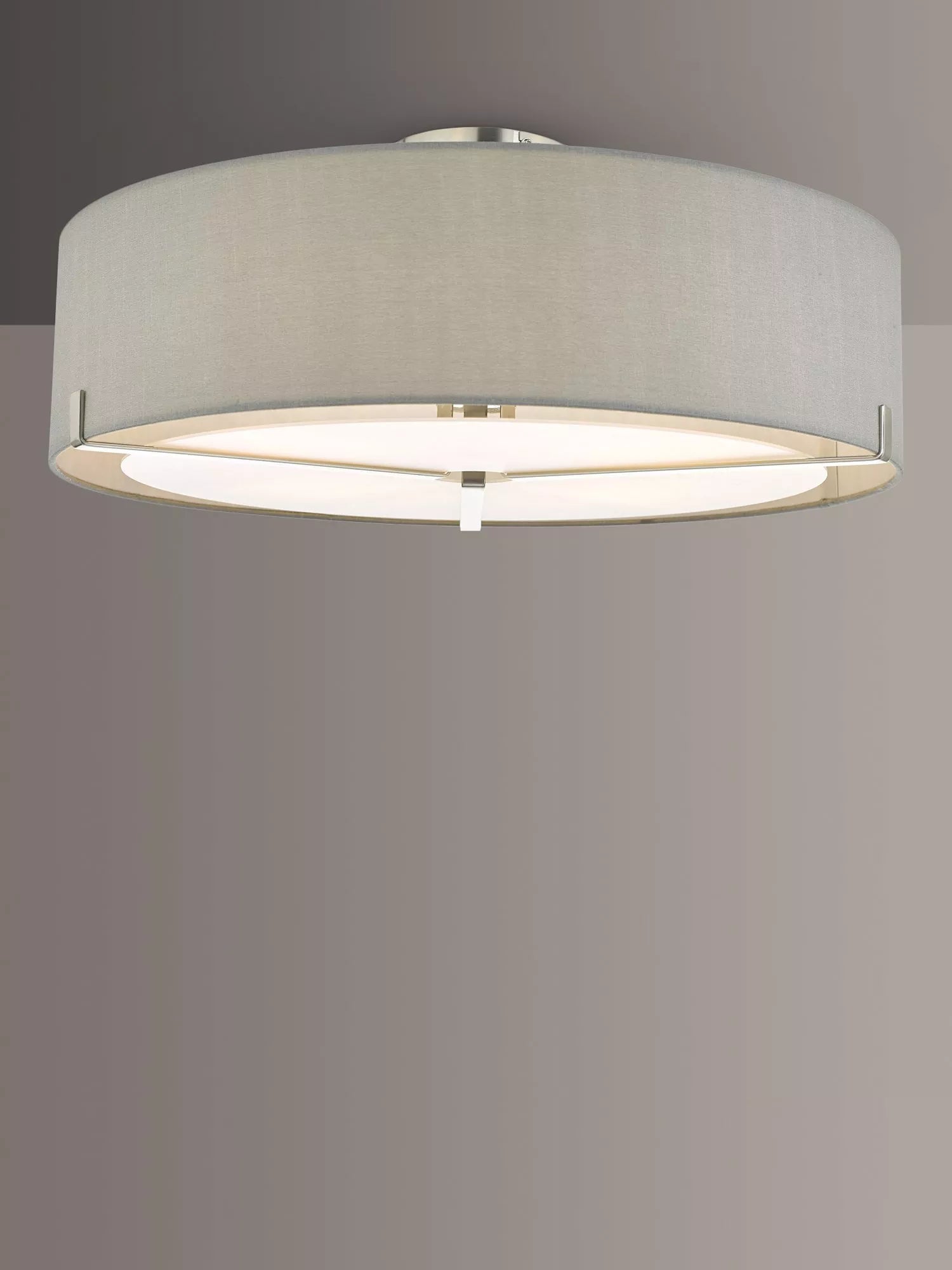 Där diffuser semi flush ceiling light satin chrome, imported from the UK