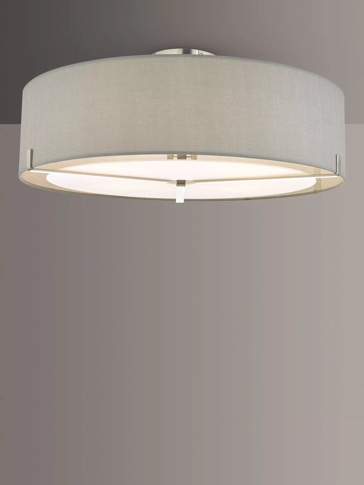 Där diffuser semi flush ceiling light satin chrome, imported from the UK