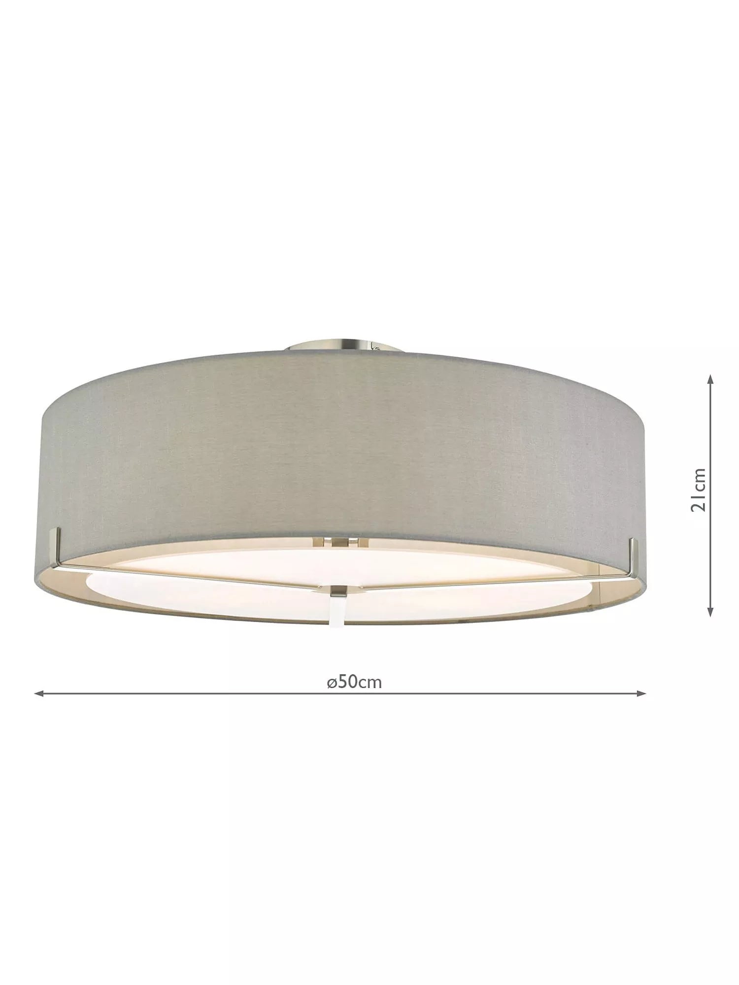 Där diffuser semi flush ceiling light satin chrome, imported from the UK